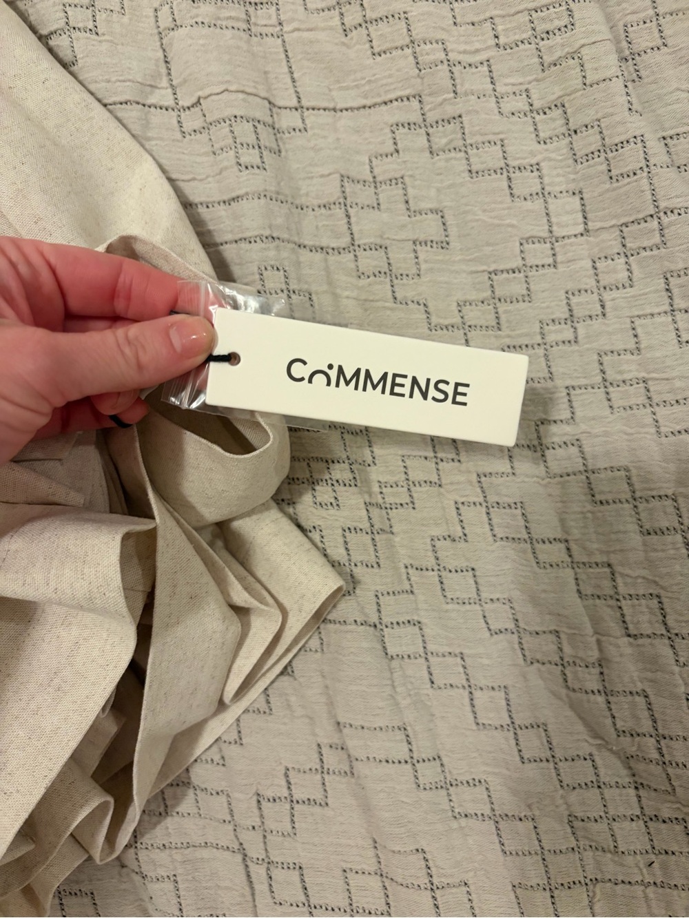 Commense Cream Mini Dress with Pleated Front - Picture 2 of 2